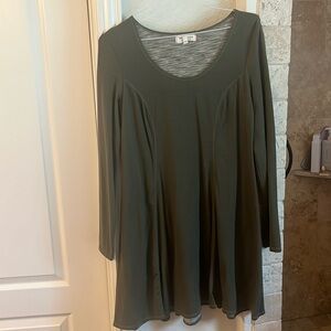 Long sleeved, soft, thicker fabric but cotton dress Olive green
